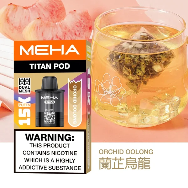 MEHA 魅嗨 TITAN 泰坦 15000口 專用煙彈 主打Mesh網芯炸裂口感與15ml巨量裝 結合3%尼古丁鹽確保每一口都鮮活飽滿