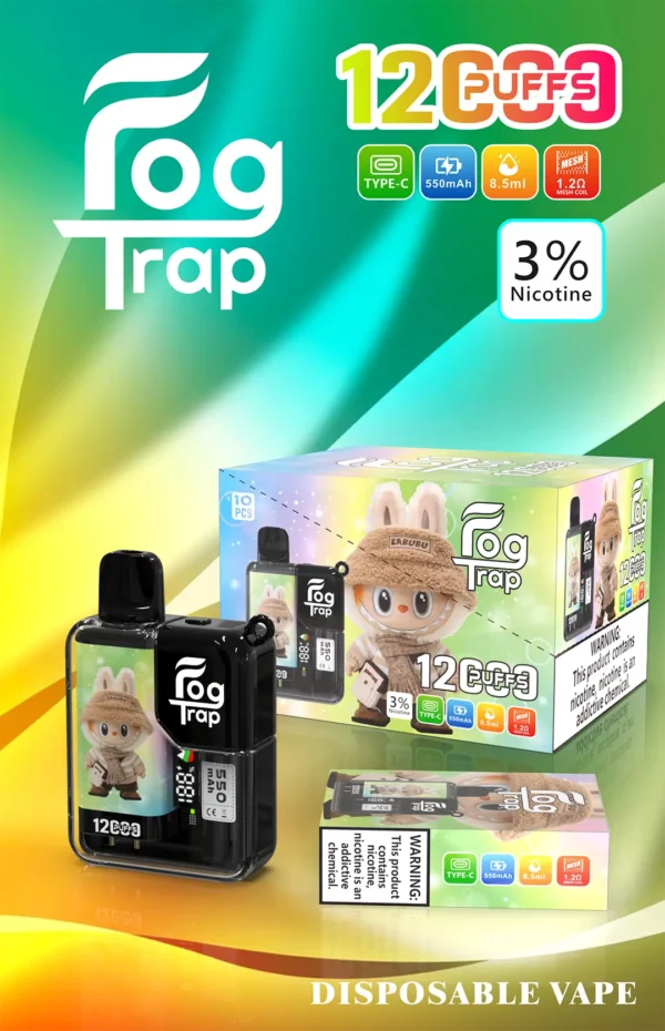 5ae5409114ee10450df38961180696da.webp 【買10送1】Fog Trap 限量聯名 蠟筆小新 × LABUBU 12000口 拋棄式電子煙 潮玩聯名外觀搭配油電數位顯示屏