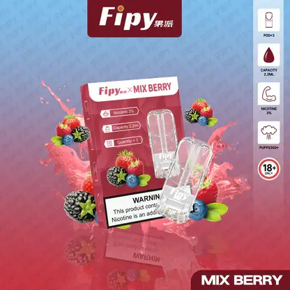 【買3贈主機】Fipy 果派 一代通用煙彈 融合透明美學視覺設計與頂級陶瓷芯技術 打造3%尼古丁鹽爆汁風味