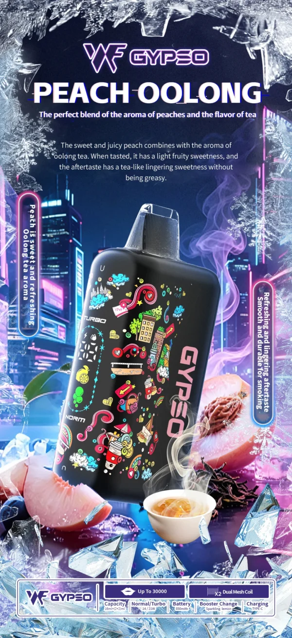 GYPSO 滿天星 30000口拋棄式電子煙 採用Dual Mesh雙網芯與雙模式雙功率設計 展現豐富層次