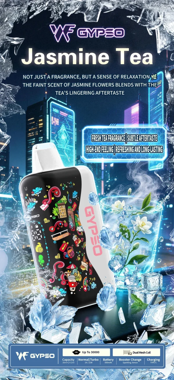 GYPSO 滿天星 30000口拋棄式電子煙 採用Dual Mesh雙網芯與雙模式雙功率設計 展現豐富層次
