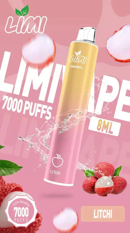 LIMI拋棄式一次性7000口-5.webp LIMI 7000口 拋棄式電子煙 主打3.5%尼古丁鹽強勁擊喉感與冰感水果系列清涼口感 結合吸氣發光LED燈條與650mAh可充電池