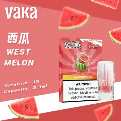 VAKA 一代通用煙彈 2.3ml三顆入 主打七彩LED閃爍燈效與升級陶瓷芯技術 結合3%尼古丁鹽順滑口感 完美適配一代主機
