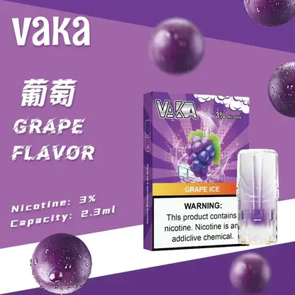 VAKA 一代通用煙彈 2.3ml三顆入 主打七彩LED閃爍燈效與升級陶瓷芯技術 結合3%尼古丁鹽順滑口感 完美適配一代主機