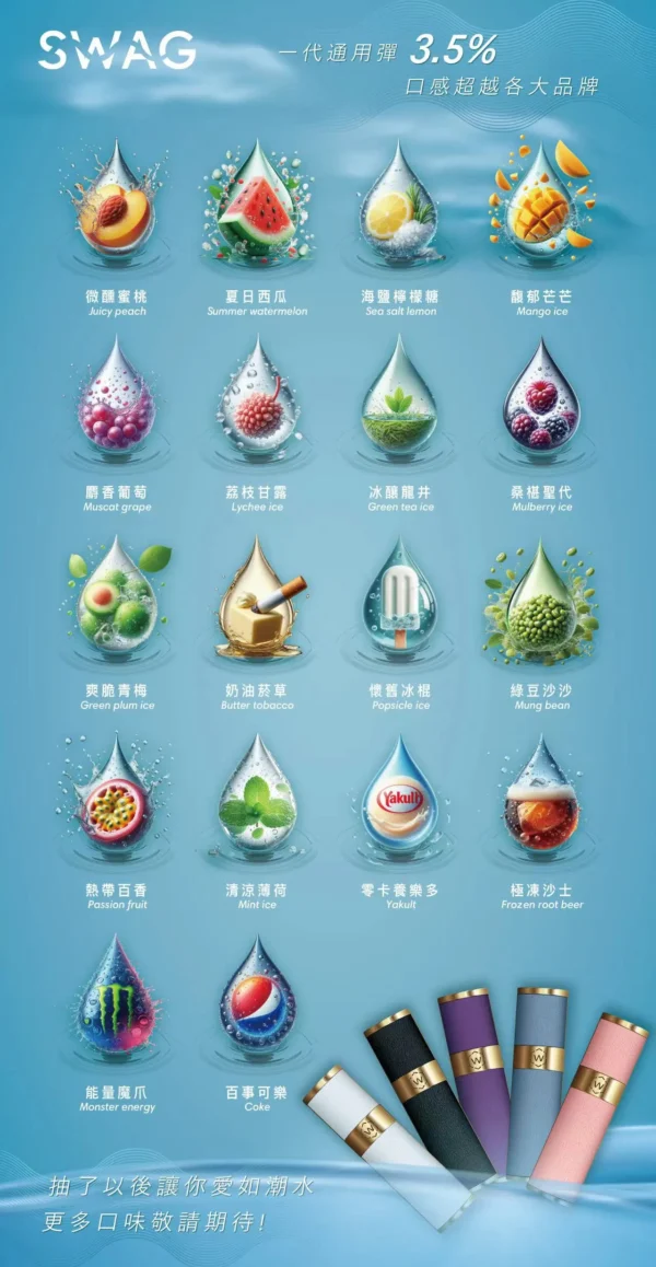【買5贈皮革主機】SWAG 一代通用煙彈 主打3.5%尼古丁鹽獨家解癮配方與細緻陶瓷霧化技術 呈現層次分明不嗆喉口感 通用多款一代主機
