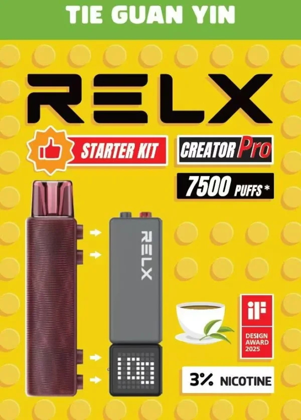 圖片_20260131011124_145_7.webp RELX 悅刻 Creator積木 7000口 拋棄式電子煙入門套裝 獨特積木設計含6ml儲油倉與綿密口感