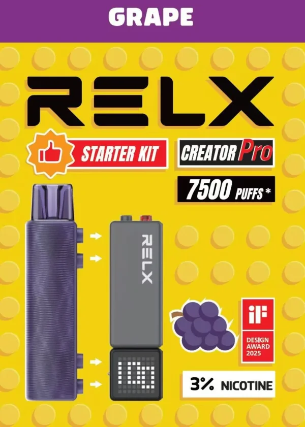 圖片_20260131011127_147_7.webp RELX 悅刻 Creator積木 7000口 拋棄式電子煙入門套裝 獨特積木設計含6ml儲油倉與綿密口感